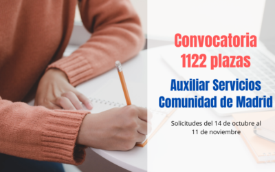 Convocadas 1122 plazas Auxiliar de Servicios de Comunidad de Madrid
