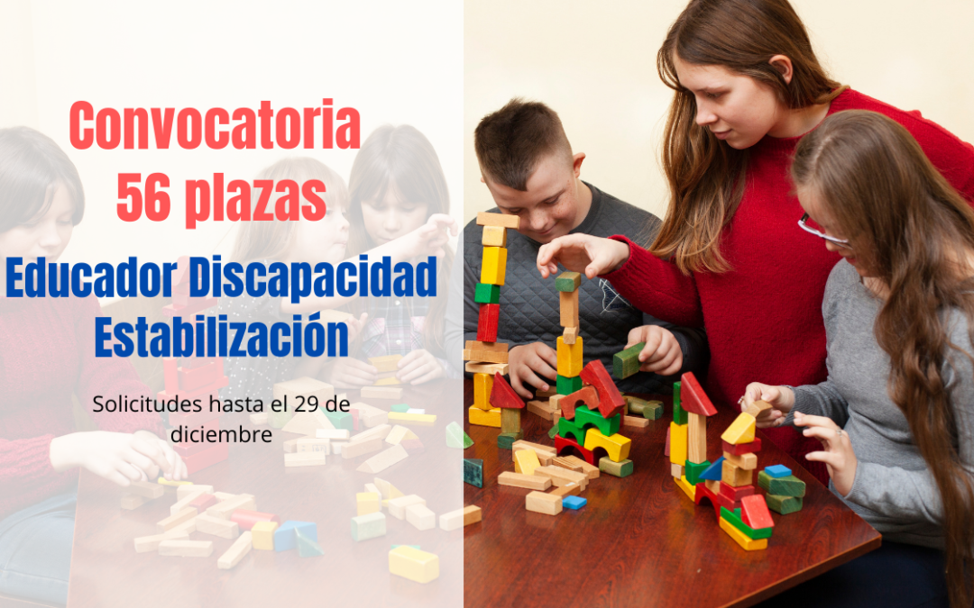56 plazas Educador Discapacidad Comunidad de Madrid Estabilización
