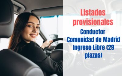 Listados provisionales Conductor CAM Libre y promoción interna