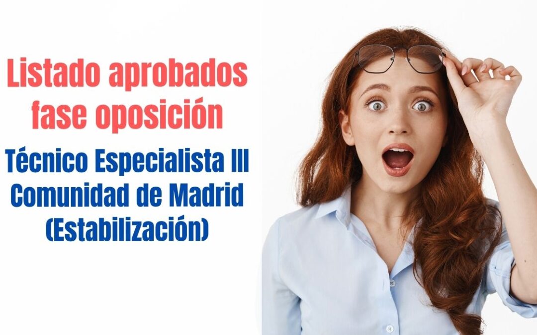 Listado aspirantes aprobados fase oposición Técnico Especialista III Estabilización