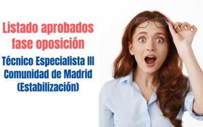 Listado aspirantes aprobados fase oposición Técnico Especialista III Estabilización