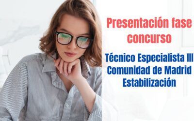 Presentación méritos oposición Técnico Especialista III Comunidad de Madrid Estabilización