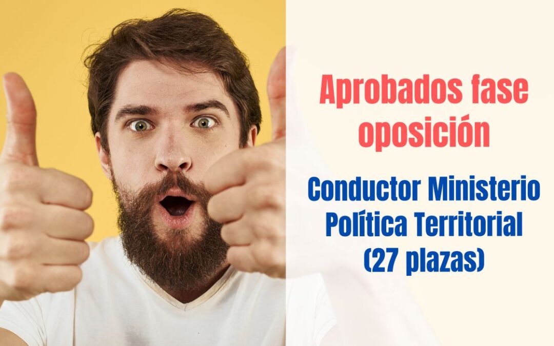 Listado aprobados fase oposición Conductor Ministerio de Política Territorial