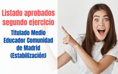 Listado aprobados segundo ejercicio Titulado Medio Educador