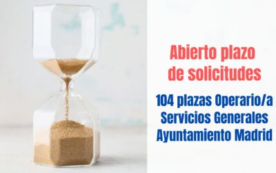 Abierto plazo solicitudes 104 plazas Operario/a Ayuntamiento de Madrid