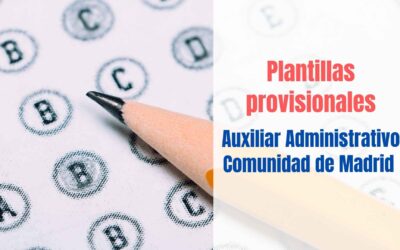 Plantillas provisionales Auxiliar Administrativo Comunidad de Madrid
