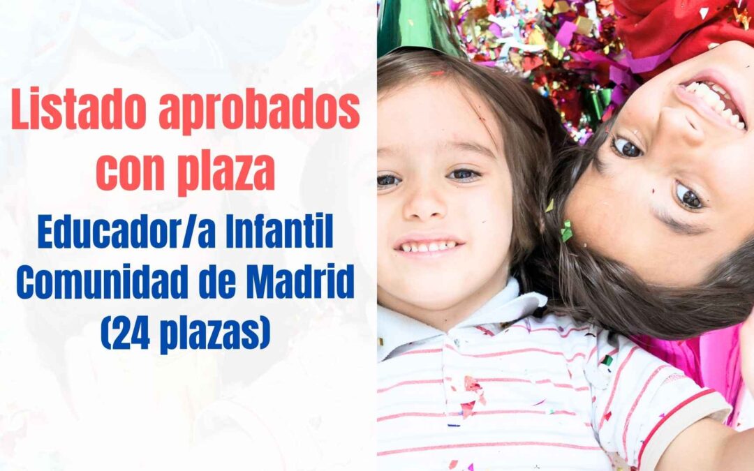 Listado aprobados con plaza Educador Infantil Comunidad de Madrid